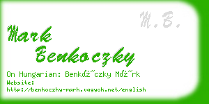 mark benkoczky business card